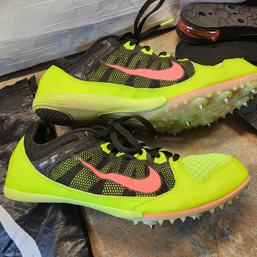 Nike Zoom Rival MD Mens Size 11 Track Field Racing Green Volt + Inserts
